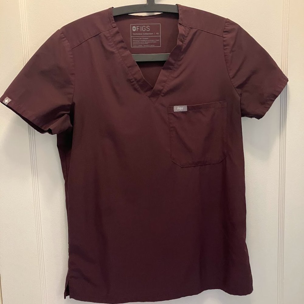 Figs Catarina Scrub Top Dark Fig XS FreeX